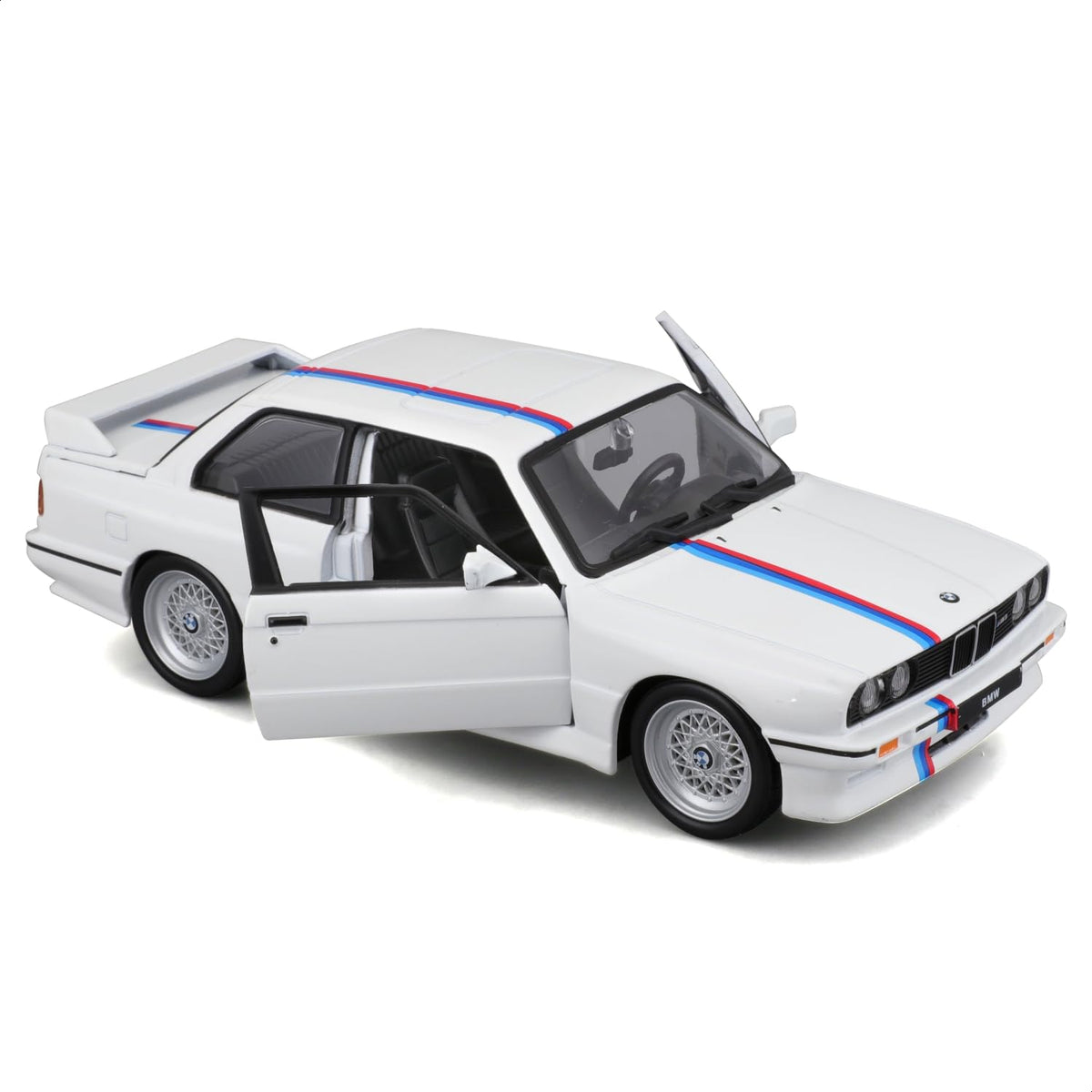 Bburago 1:24 1988 BMW M3 E30 Diecast Model Car – White