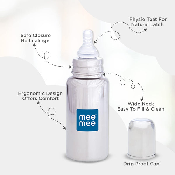Mee Mee Steel Feeding Bottle 8Oz 240Ml