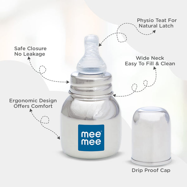 Mee Mee Steel Feeding Bottle 4Oz 120Ml