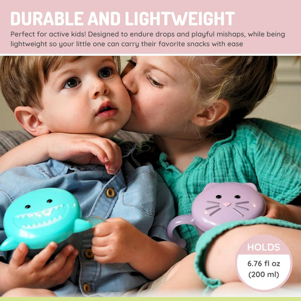 Melii Snack Container with Finger Trap - Purple Cat