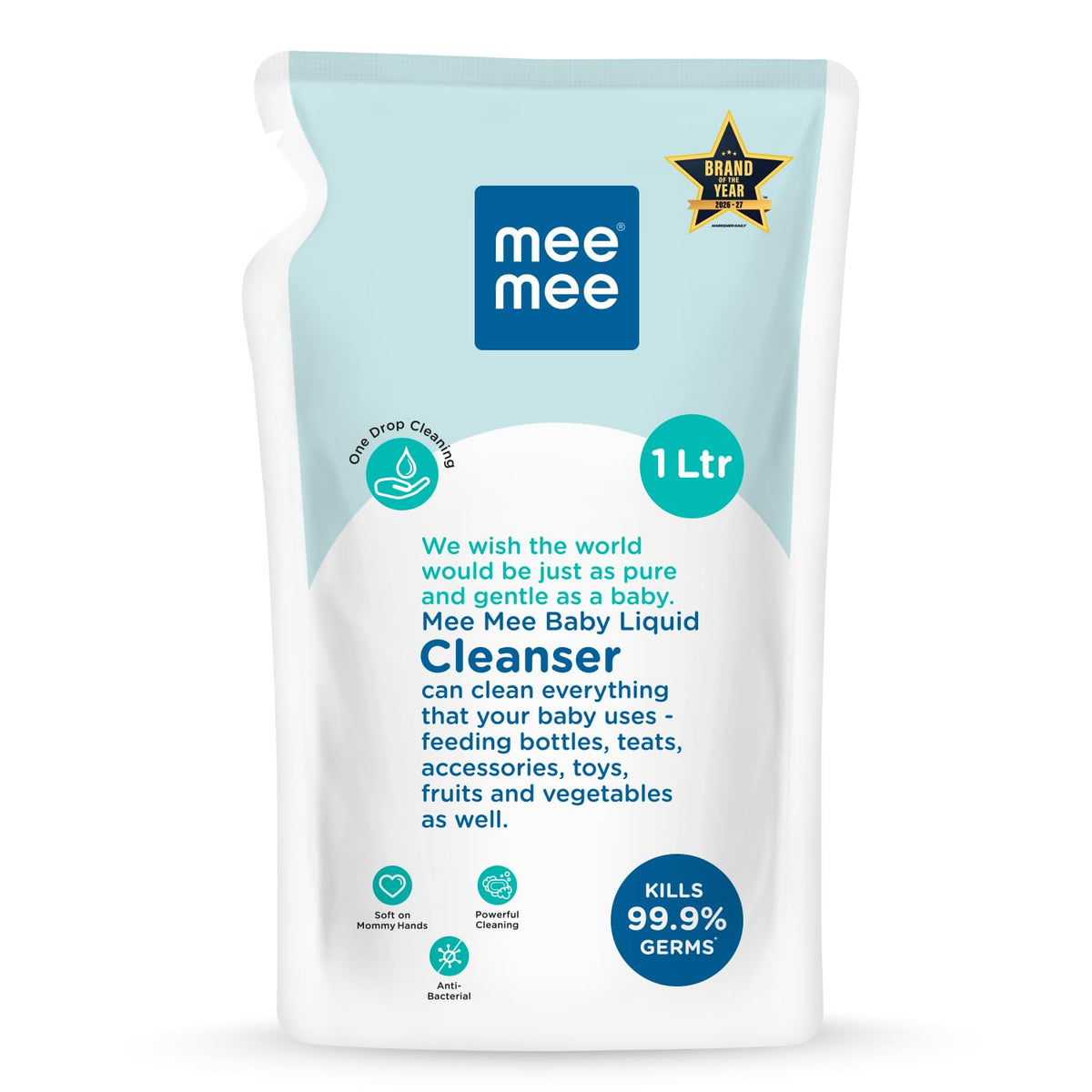 Baby Liquid Cleanser Mee Mee Anti-Bacterial Refill Pack 1 Ltr