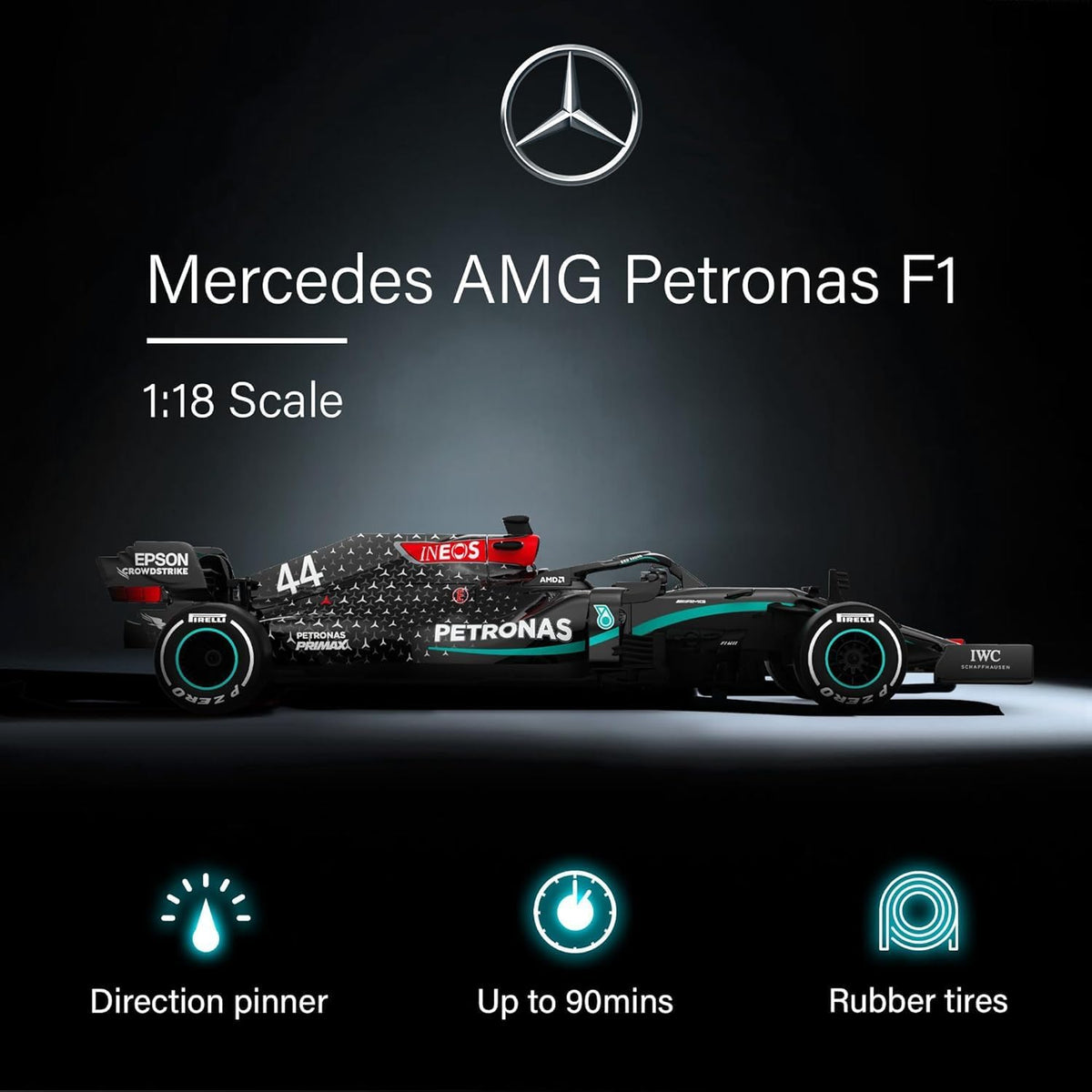 Rastar Mercedes-AMG F1 W11 EQ Performance RC Car 1:12 – Black