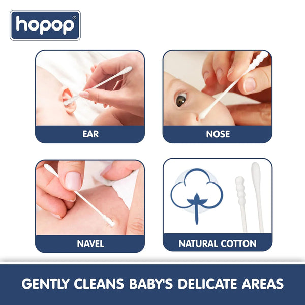 Hopop Baby Spiral Thin Paper Stem Cotton Buds