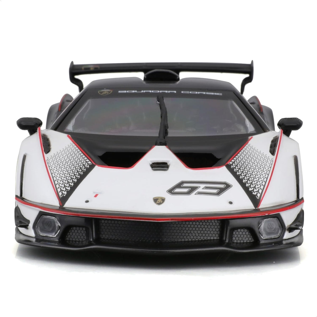 Bburago 1:24 Lamborghini Essenza SCV12 #63 Diecast Model – White & Black