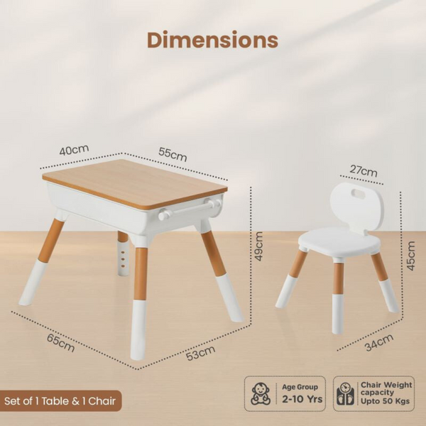 Woodland Kids Study Table With Chair