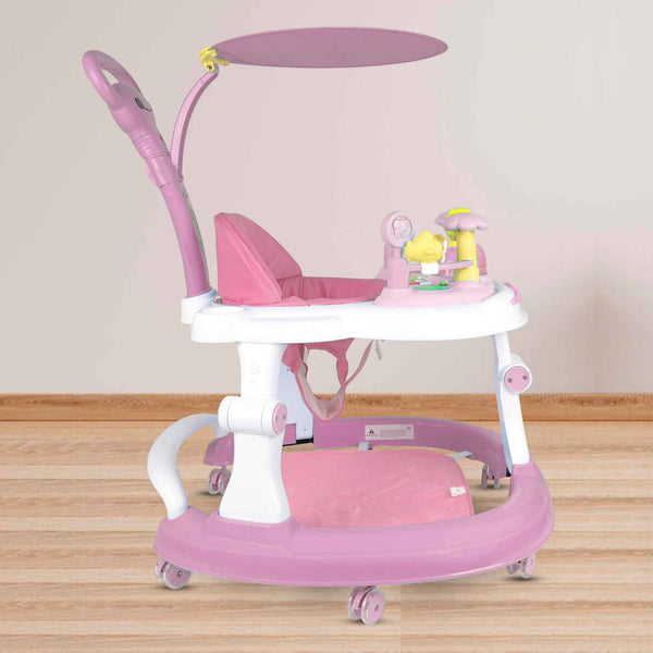 Steelbird Baby Walker With Sunshield Pink