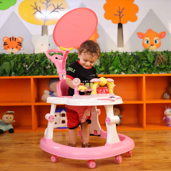Steelbird Baby Walker With Sunshield Pink