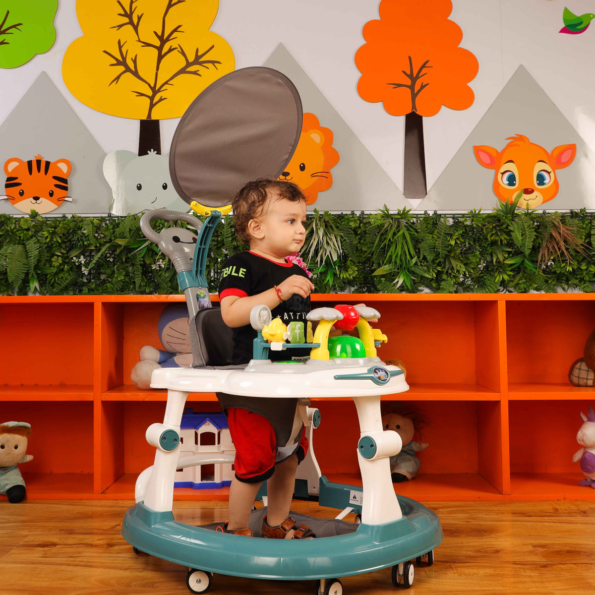 Steelbird Baby Walker With Sunshield - Teal