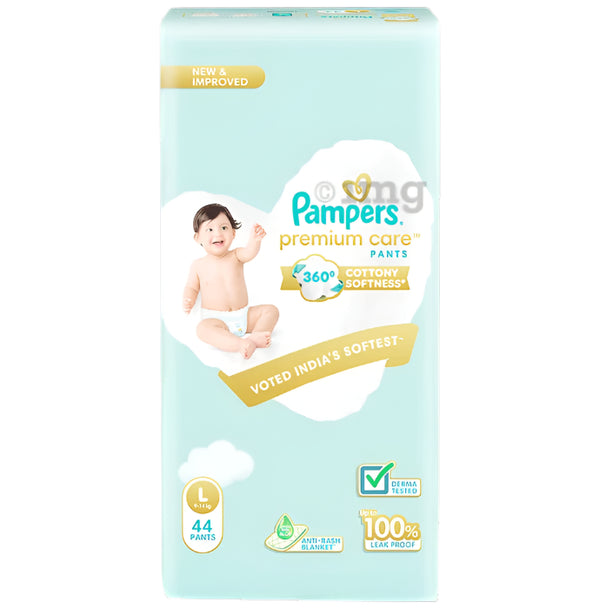 Pampers Premium Care Pants- Size L (9-14 Kgs) 44 Pants