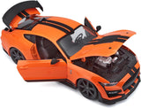 Maisto 2020 Ford Shelby Mustang GT500 Orange 1:18 Diecast Scale Model Collectible