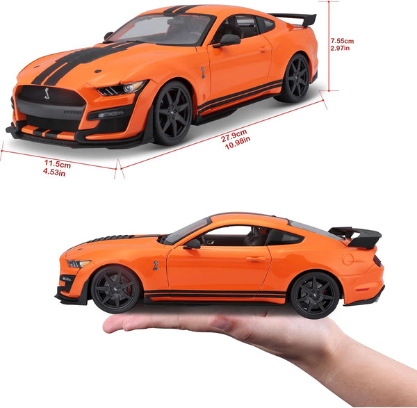 Maisto 2020 Ford Shelby Mustang GT500 Orange 1:18 Diecast Scale Model Collectible