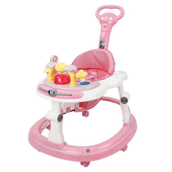 Steelbird Baby Walker With Parental Handle - Pink