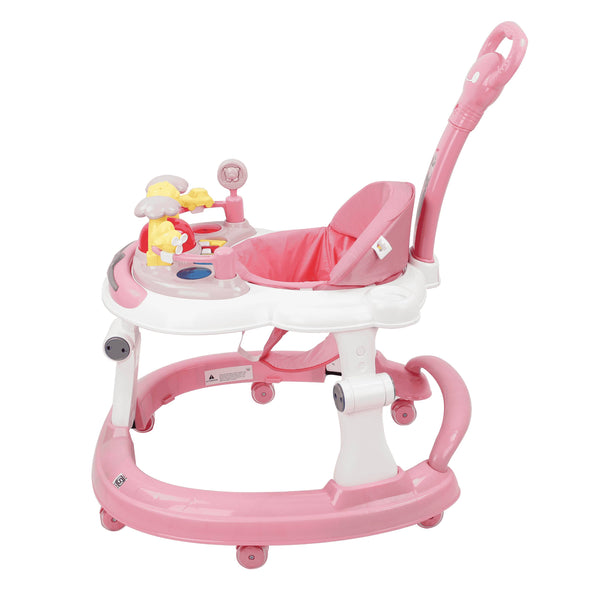 Steelbird Baby Walker With Parental Handle - Pink