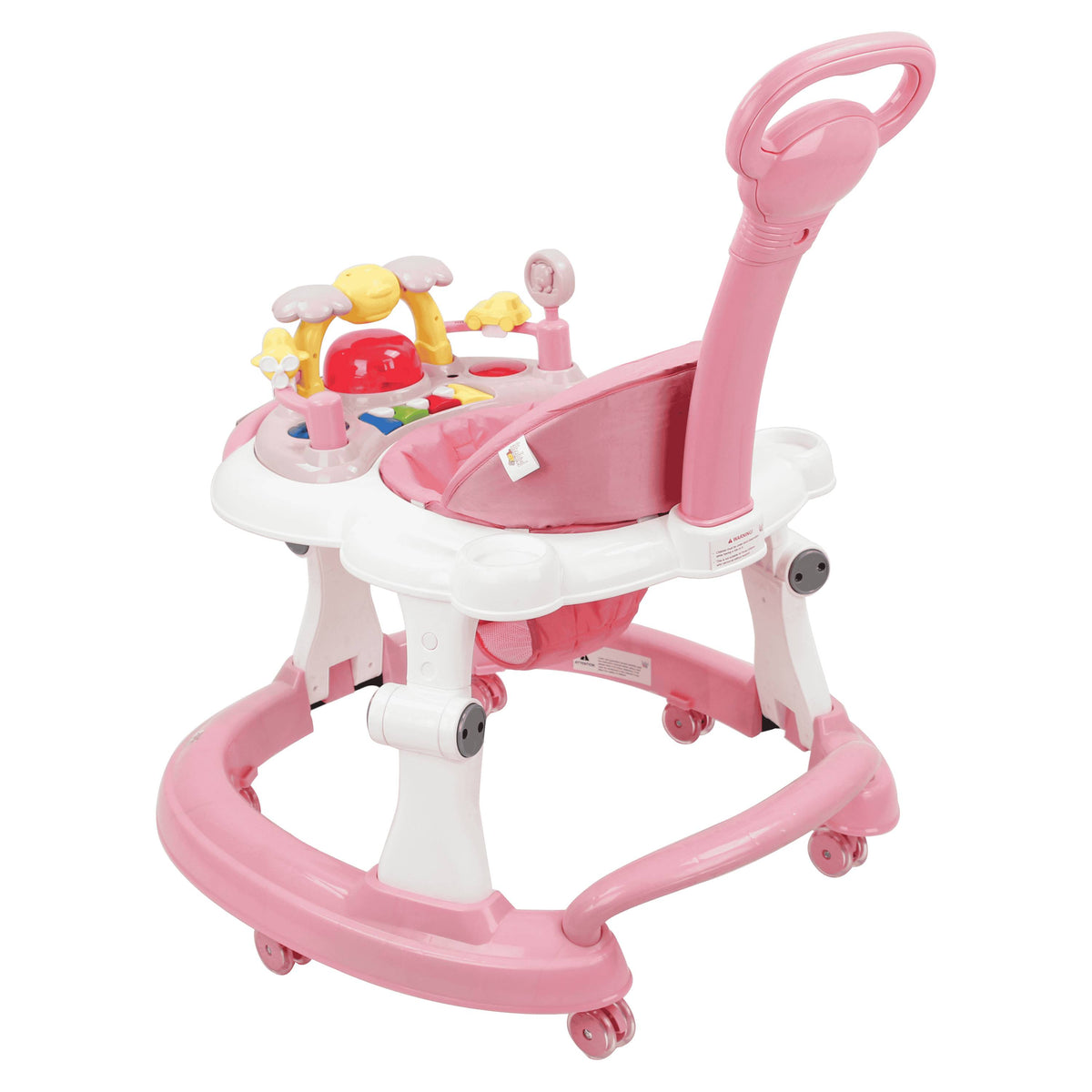 Steelbird Baby Walker With Parental Handle - Pink