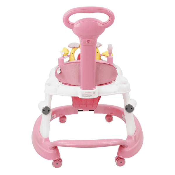 Steelbird Baby Walker With Parental Handle - Pink