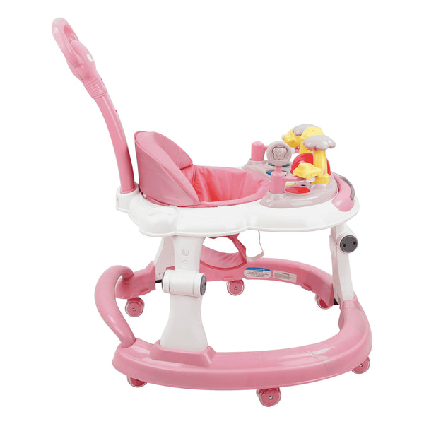 Steelbird Baby Walker With Parental Handle - Pink