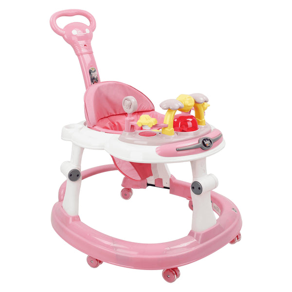 Steelbird Baby Walker With Parental Handle - Pink