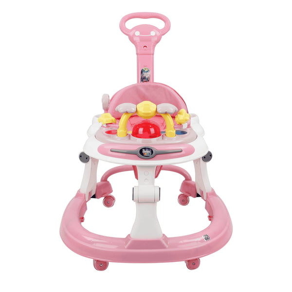 Steelbird Baby Walker With Parental Handle - Pink