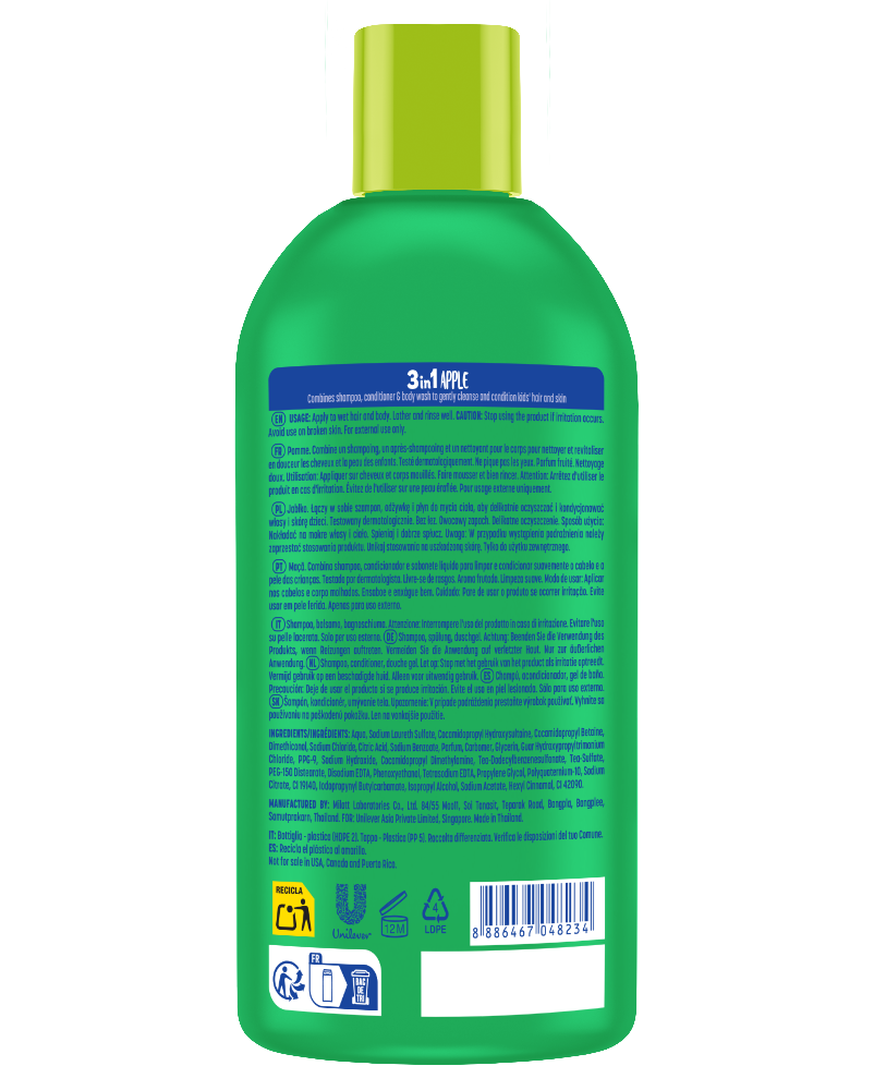 Suave Kids 3in1 Shampoo Conditioner + Body wash Silly Apple 350ML