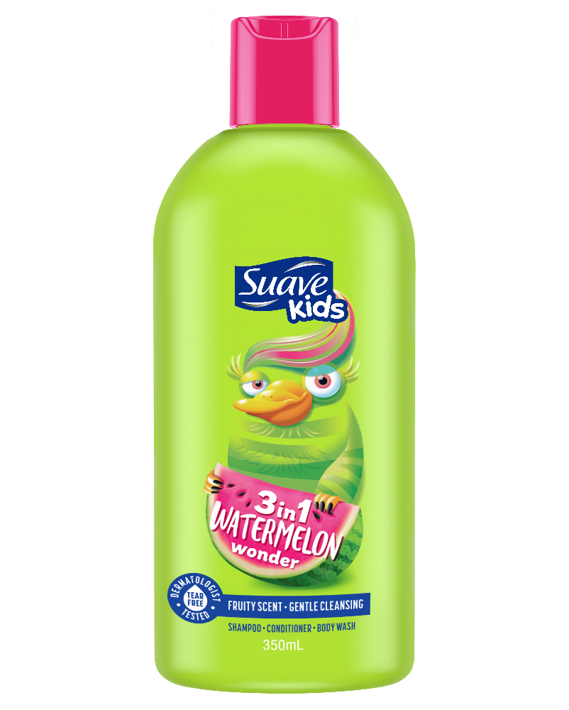 Suave Kids 3in1 Shampoo Conditioner + Body wash Watermelon Wonder - 350ML