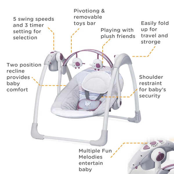 Mastela Swing Deluxe Portable Grey