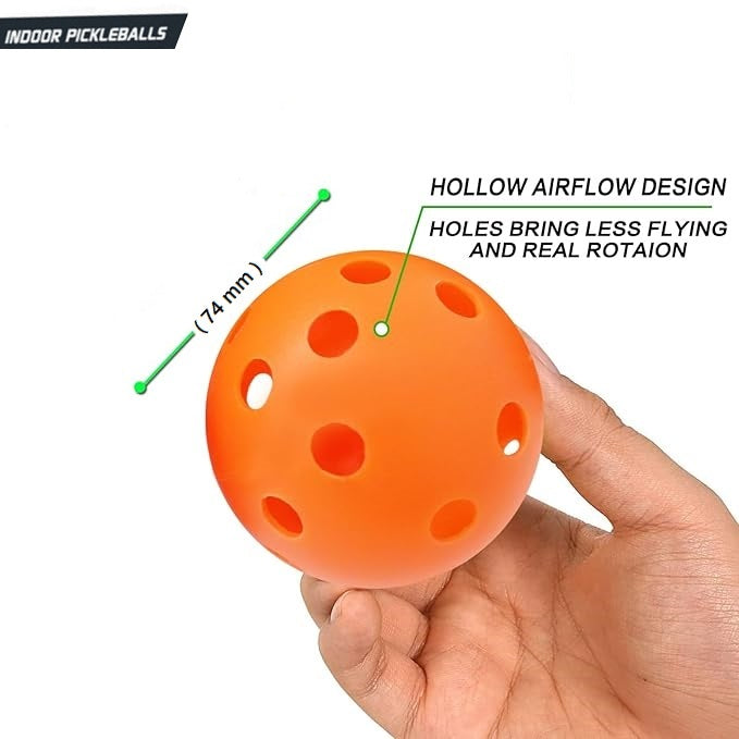 Innov8 Indoor Pickleball Balls 7.5 cm Pack of 3 Orange