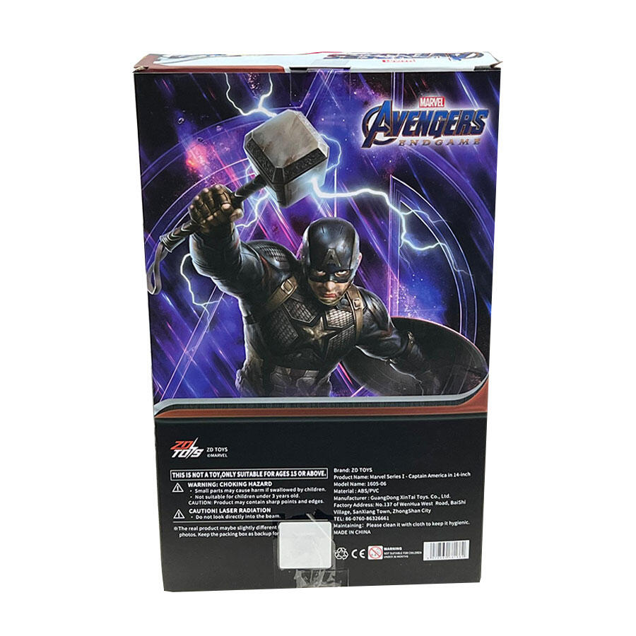 ZD Toys Marvel Avengers Endgame Captain America Action Figure 14 Inch Multicolor