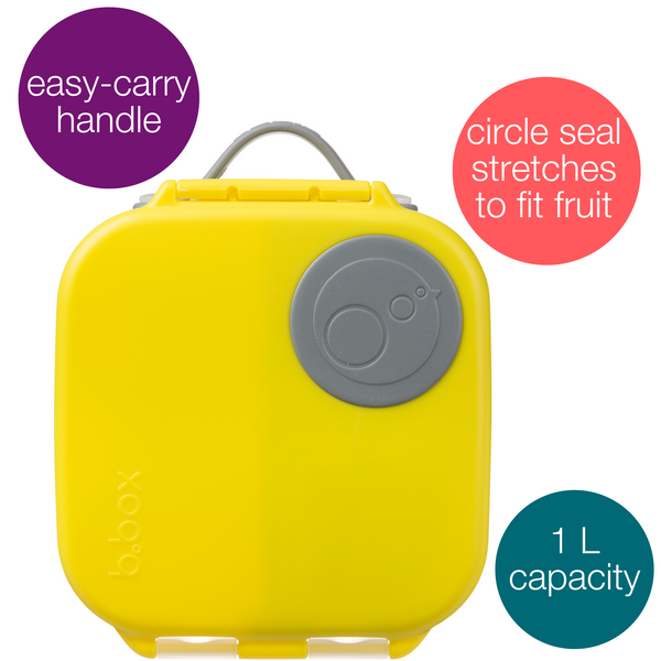 b.box Mini Lunchbox 1 L 21 × 17 × 7.3 cm Lemon Sherbet Yellow & Grey