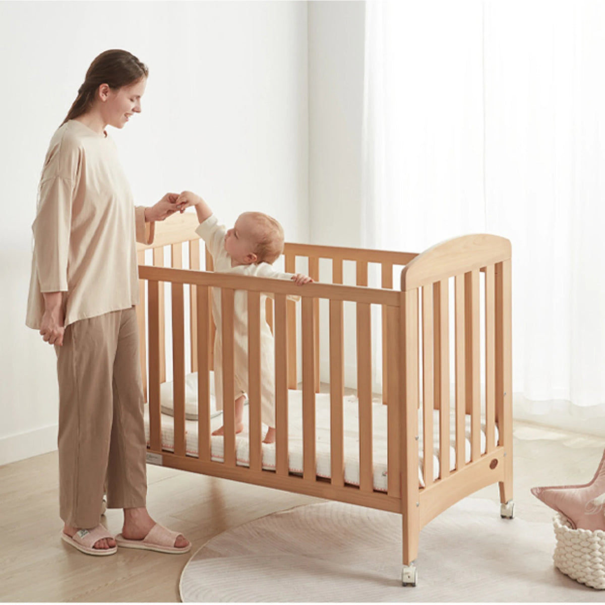 Boori Seagull Baby Cot – Almond | Solid Timber Cot