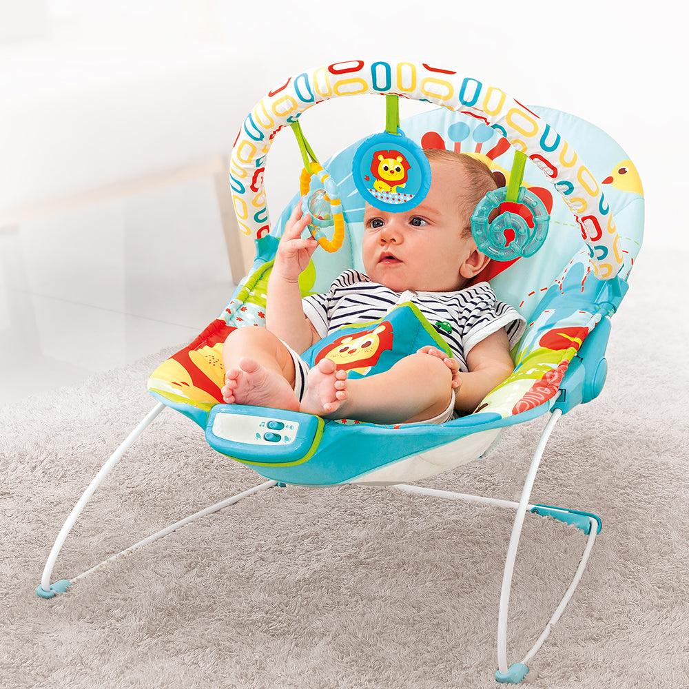 Mastela Music & Soothe Baby Bouncer Birth to 11 Kg Blue Lion