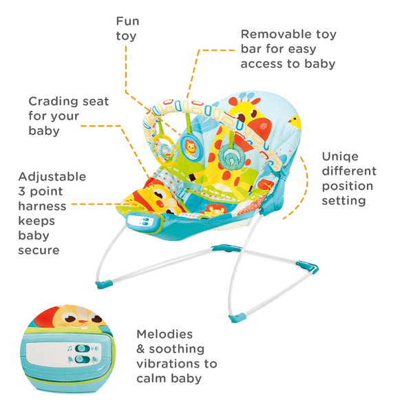 Mastela Bouncer Music Vibrations Jungle