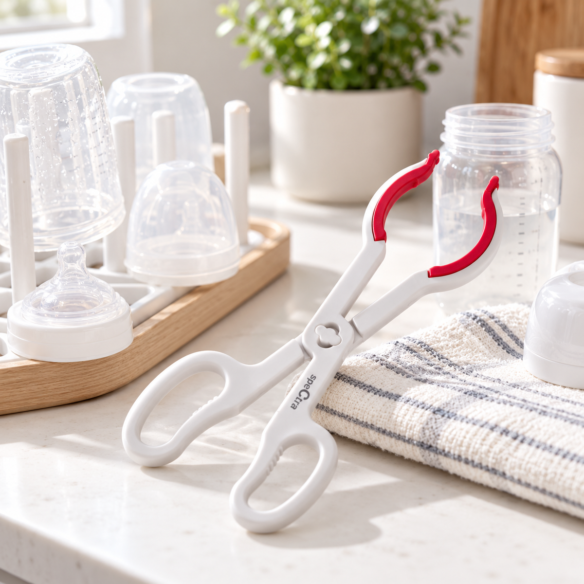 Spectra Bottle Tong Anti-Slip Easy Grip Standard Size White