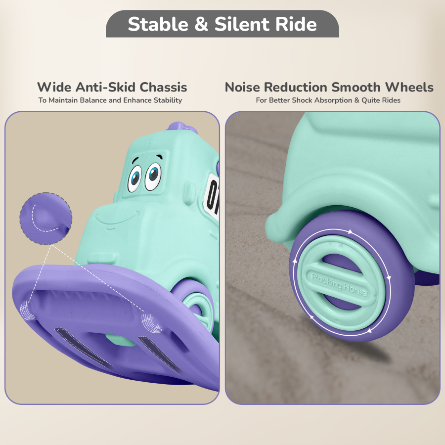 R For Rabbit Rock N Ride 3-in-1 Balance Board, Ride-On - Green Purple