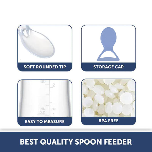 Hopop Soft Squeezy Silicone Spoon Food Feeder 90ml Green