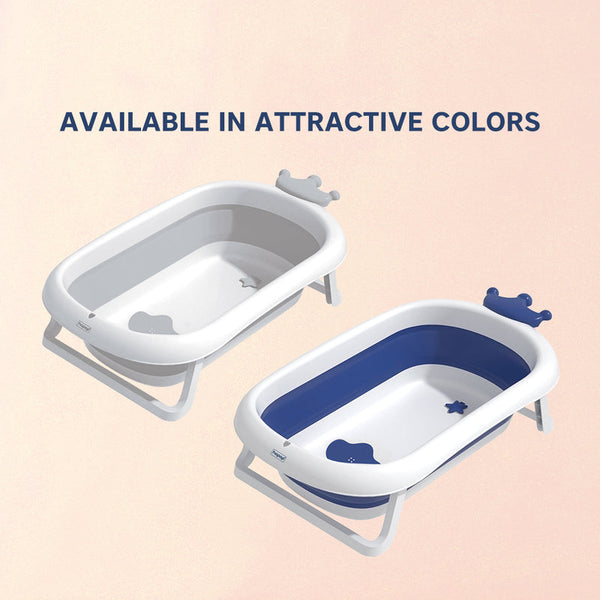 Hopop ® Deluxe Foldable Baby Bath Tub with Non-Slip Base & Soft Edges