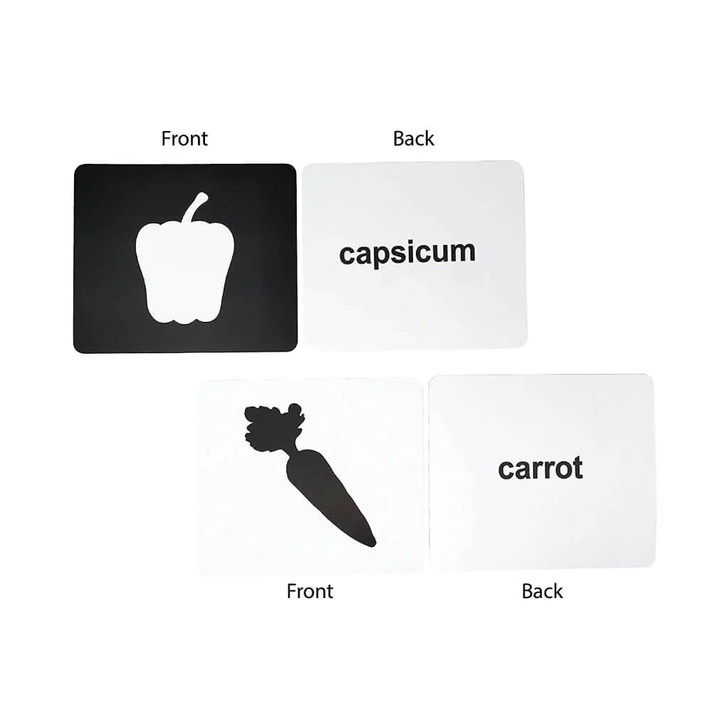 Brainsmith Vegetables Newborn Cards | Set of 10 High-Contrast Flashcards
