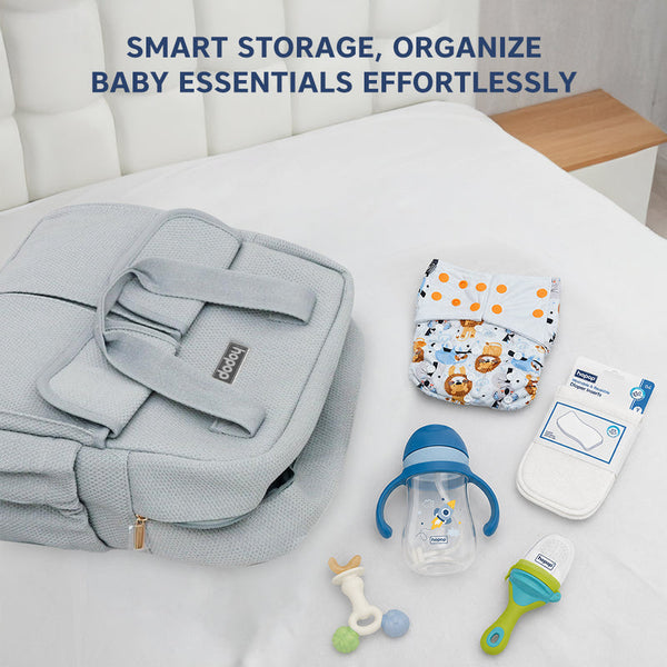Hopop Baby Diaper Backpack with Changing Mat Large Capacity – Grey