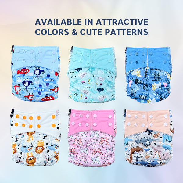 Hopop Washable and Reusable Cloth Diaper for Babies - Assorted Print