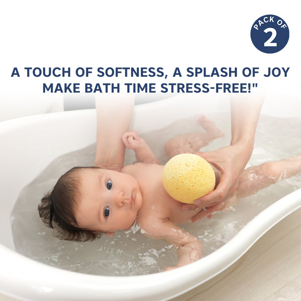 Hopop Soft & Gentle Baby Bath Sponge Pack of 2 Newborn+ – Assorted