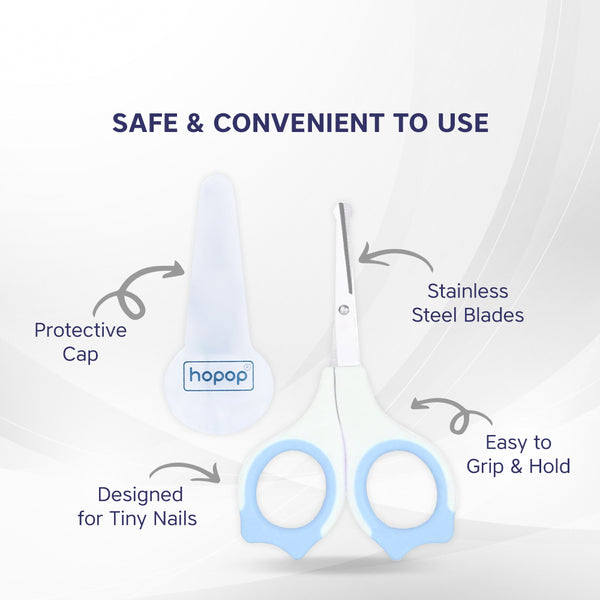 Hopop Baby Safety Nail Scissors with Rounded Head - Blue