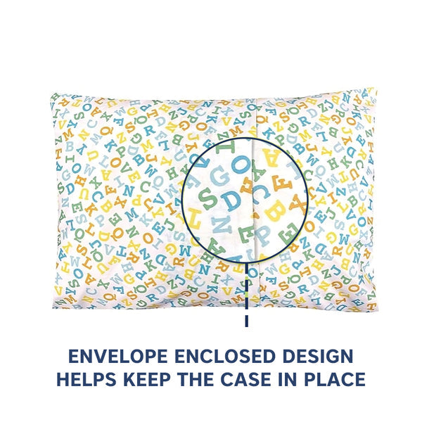 Hopop Soft & Breathable Premium Cotton Toddler Pillow with Pillowcase - Assorted