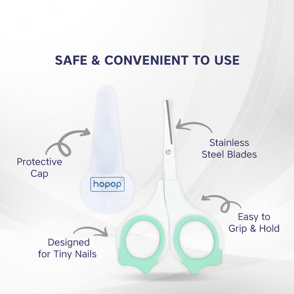 Hopop Baby Safety Nail Scissors with Rounded Head - Green
