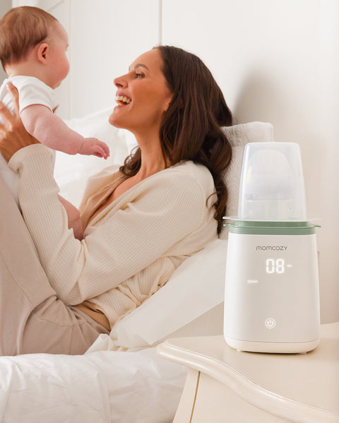 Momcozy 6-in-1 Fast Baby Bottle Warmer 2–11oz – White Green