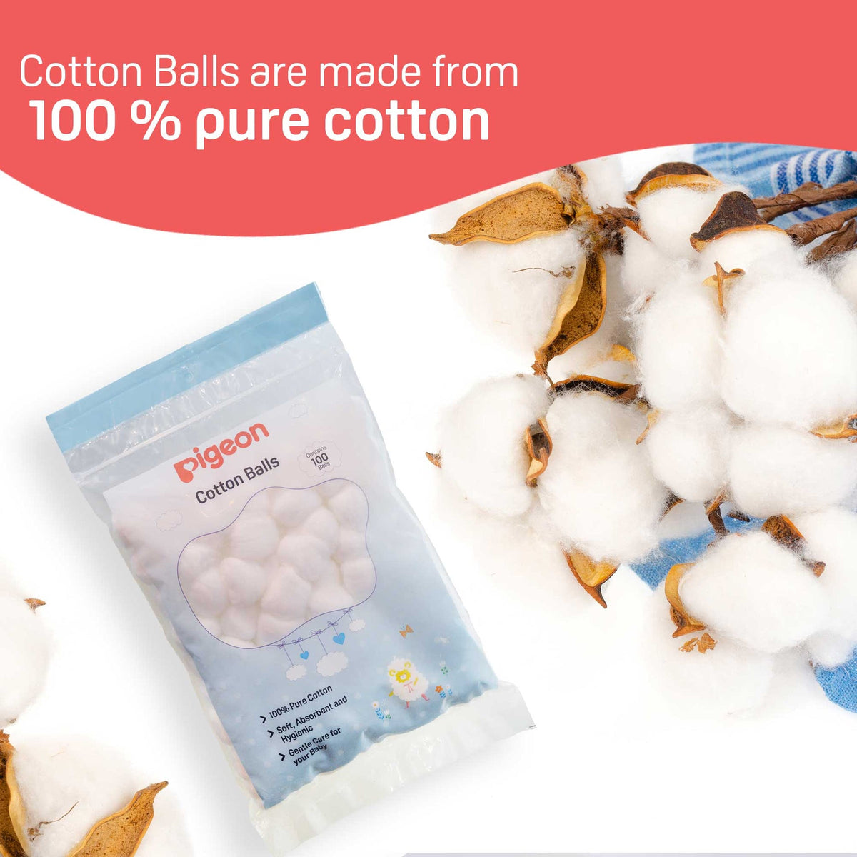 Pigeon Cotton balls 100 Pcs