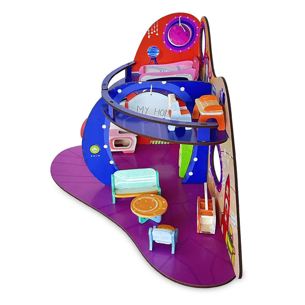 Webby Spacecraft Trip To Universe All Side Play Wooden Doll House Price