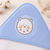 Babiano Teddy Bear Baby Hooded Towel – White & Sky Blue