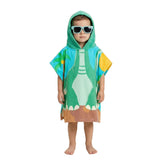Quad Seven Dino-Mite Dinosaur Hooded Towel Poncho with Sunglasses (2–4 Years) – Soft & Absorbent Beach & Bath Robe