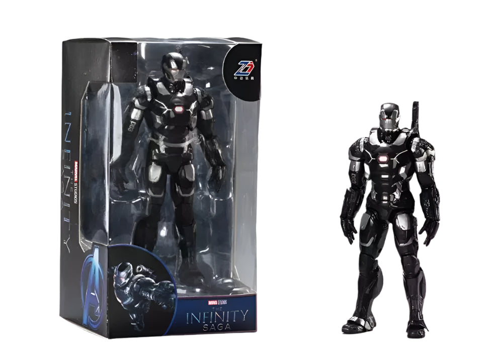 ZD Toys Marvel War Machine with Plastic Holder Collectible – Black Silver