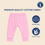 Hopop Baby Cotton Pajama Pants Pack of 1 0-3 Months Pink