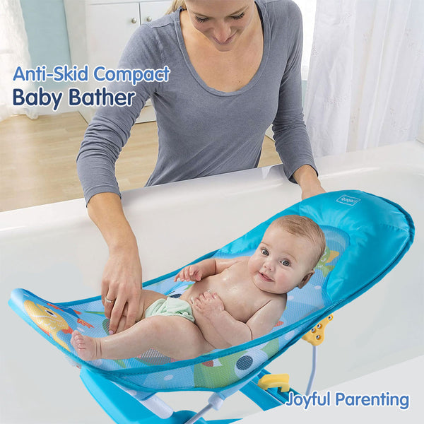 Hopop Anti-Skid Compact Baby Bather 0–12M – Blue